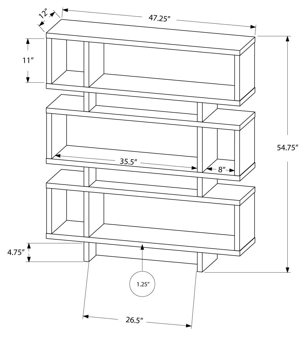 Étagère Moderne Taupe Foncé